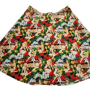 Hemet Aloha Print Pin Up Ladies and Classic Cars Plus Size 3x